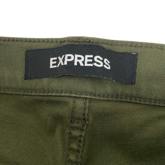 Express Womens Jeans Sz 12 Legging High Rise Stretch Supersoft Green Distressed - Picture 7 of 14